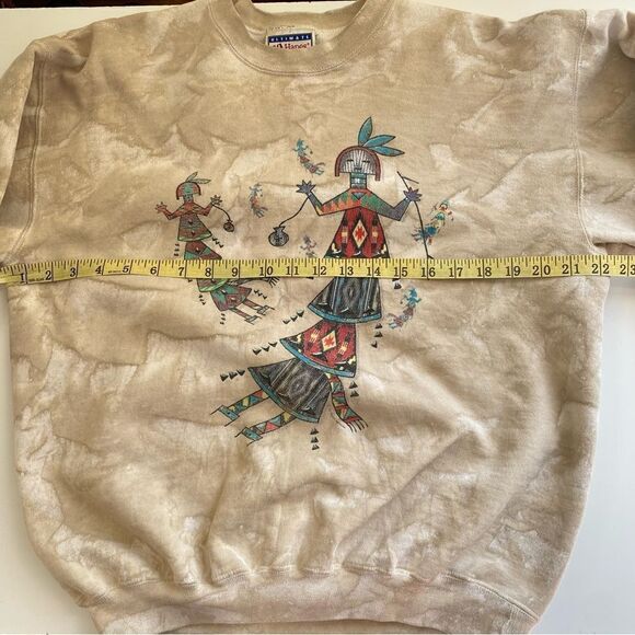 Vintage Southwest Yei Navajo print sweatshirt tie dye size Medium - Picture 9 of 10